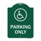 Signmission Parking With New Access Symbol, Green & White Aluminum Architectural Sign, 18" x 24", GW-1824-23407 A-DES-GW-1824-23407 - alternate 1